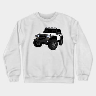White Jeep Wrangler Illustration Crewneck Sweatshirt